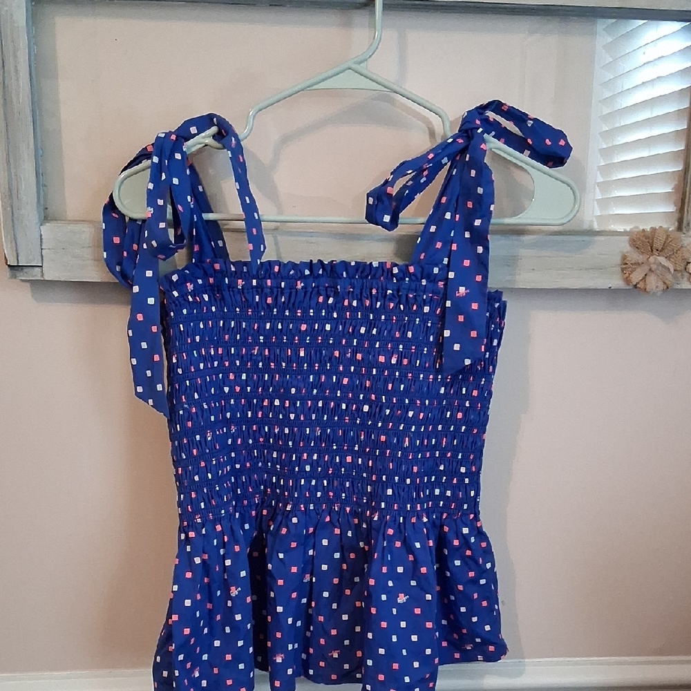 Lilly Pulitzer Blue and Pink Smocked Top